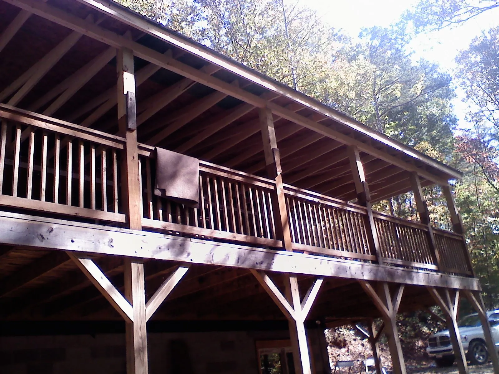 Timber framing under a new elevated porch and deck — Roof Leak Repair in Bozman by Roofing Brothers